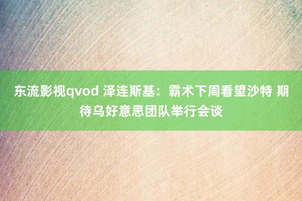 东流影视qvod 泽连斯基：霸术下周看望沙特 期待乌好意思团队举行会谈