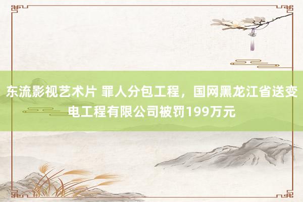 东流影视艺术片 罪人分包工程，国网黑龙江省送变电工程有限公司被罚199万元