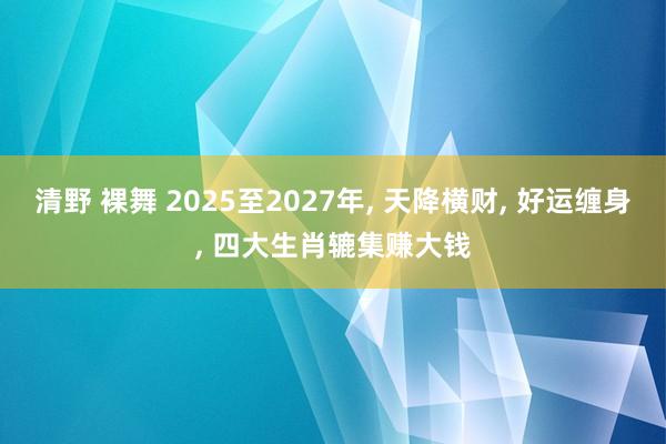 清野 裸舞 2025至2027年， 天降横财， 好运缠身， 四大生肖辘集赚大钱